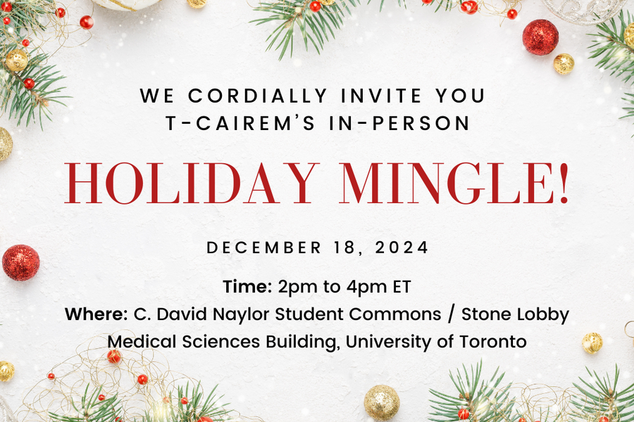 T-CAIREM Holiday Mingle invite notice