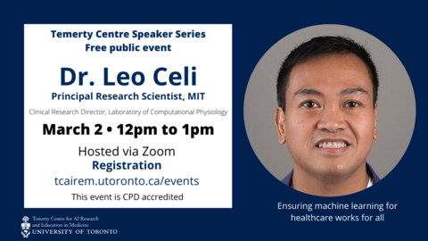 Dr. Leo Celi photo for his upcoming talk on March 2, 2021