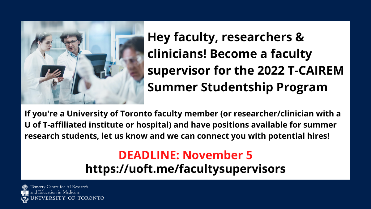 Call for faculty supervisors