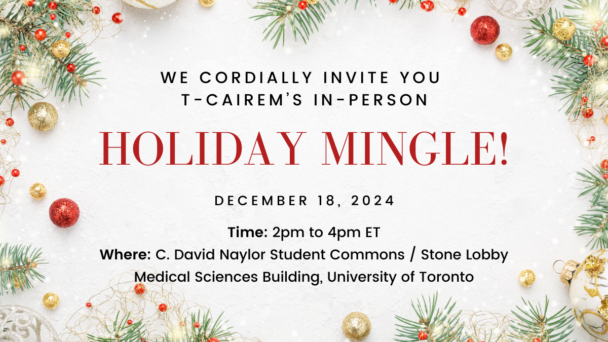 T-CAIREM Holiday Mingle invite notice