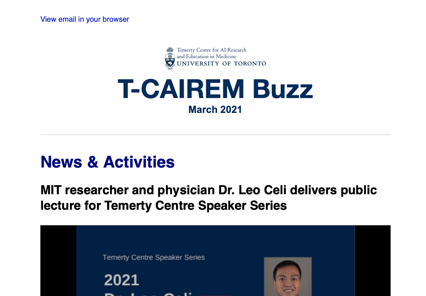 T-CAIREM March 2021 newsletter